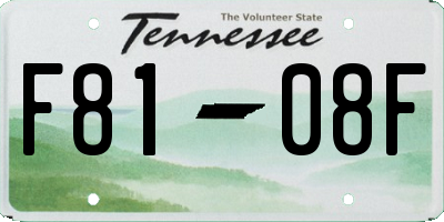 TN license plate F8108F