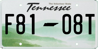 TN license plate F8108T