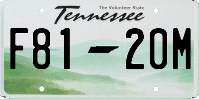 TN license plate F8120M