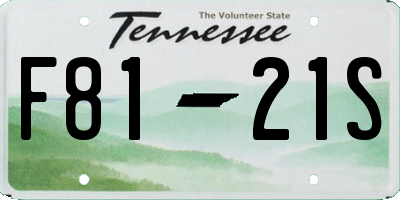 TN license plate F8121S