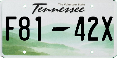 TN license plate F8142X