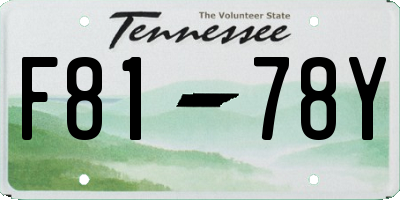 TN license plate F8178Y