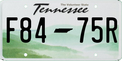 TN license plate F8475R