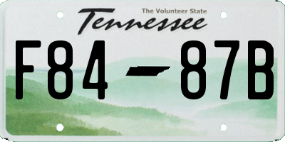 TN license plate F8487B