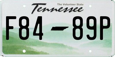 TN license plate F8489P