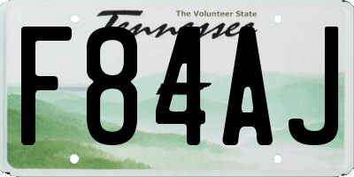 TN license plate F84AJ