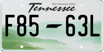 TN license plate F8563L