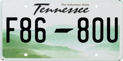 TN license plate F8680U