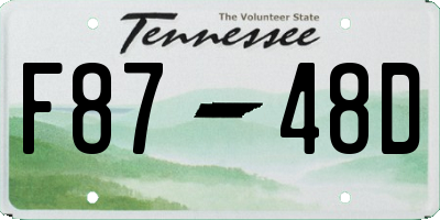 TN license plate F8748D