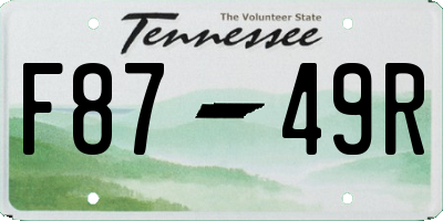 TN license plate F8749R