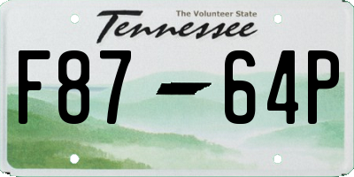 TN license plate F8764P