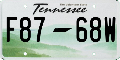 TN license plate F8768W