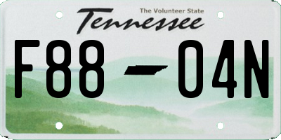 TN license plate F8804N