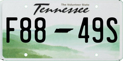 TN license plate F8849S