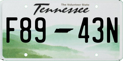 TN license plate F8943N