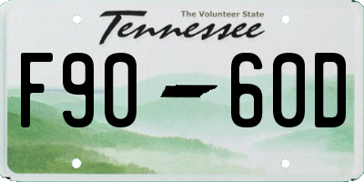 TN license plate F9060D