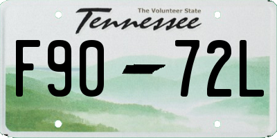 TN license plate F9072L