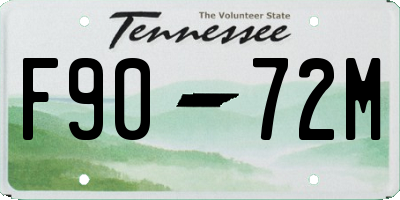 TN license plate F9072M