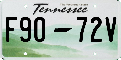TN license plate F9072V