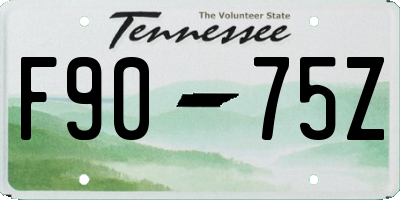 TN license plate F9075Z