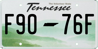 TN license plate F9076F