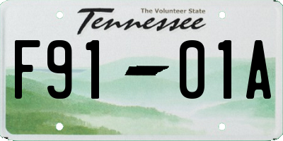 TN license plate F9101A