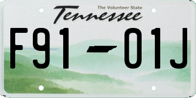 TN license plate F9101J
