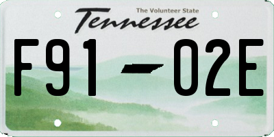 TN license plate F9102E