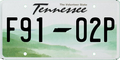 TN license plate F9102P