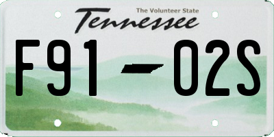 TN license plate F9102S