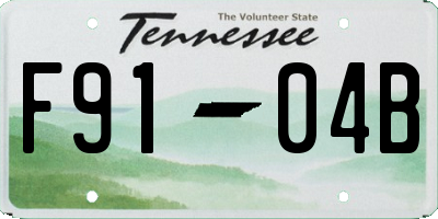 TN license plate F9104B