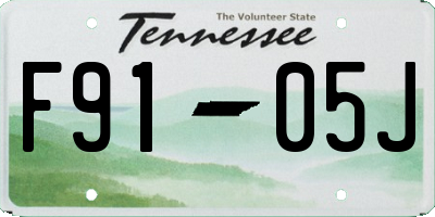 TN license plate F9105J