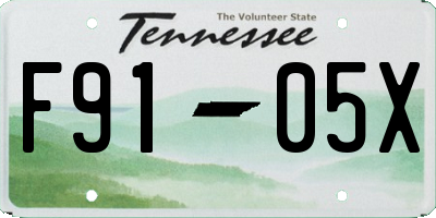TN license plate F9105X