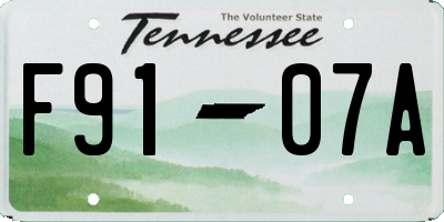 TN license plate F9107A