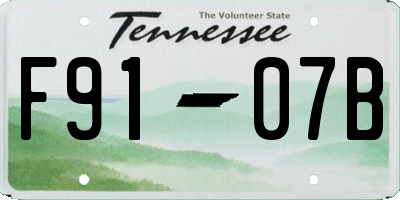 TN license plate F9107B