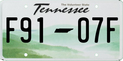 TN license plate F9107F