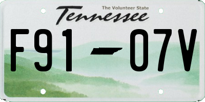 TN license plate F9107V