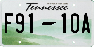 TN license plate F9110A