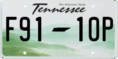 TN license plate F9110P