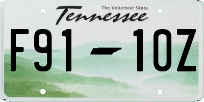 TN license plate F9110Z