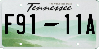 TN license plate F9111A