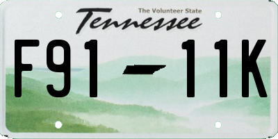 TN license plate F9111K
