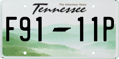 TN license plate F9111P