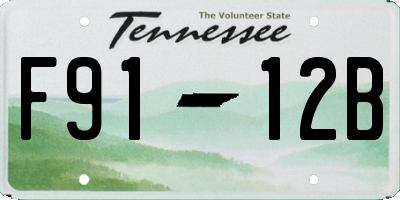 TN license plate F9112B