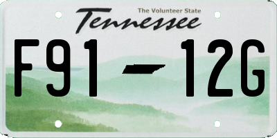 TN license plate F9112G