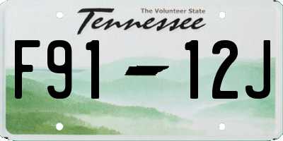 TN license plate F9112J