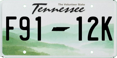 TN license plate F9112K
