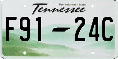 TN license plate F9124C