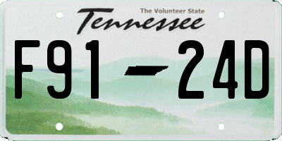 TN license plate F9124D