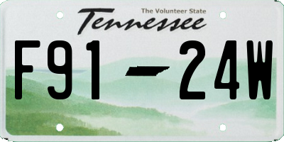 TN license plate F9124W